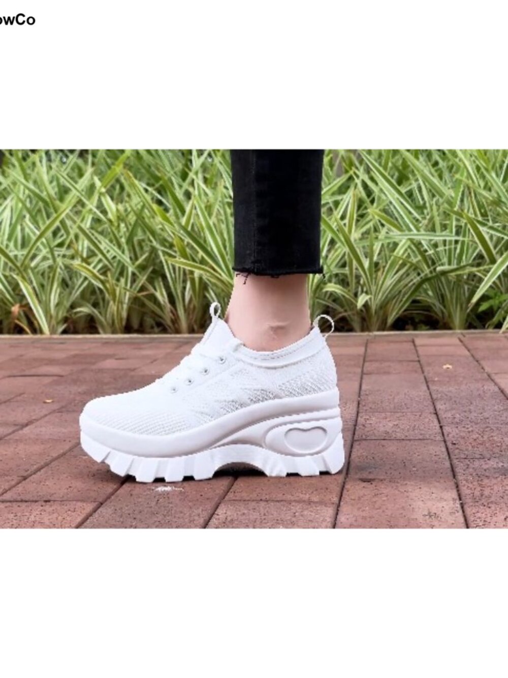 Women's Chunky Platform Wedge Walking Shoes Orthopedic Knit Sneakers - Picture 6 of 6